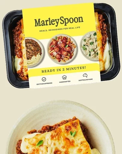 A Marley Spoon prepared meal with baked pasta